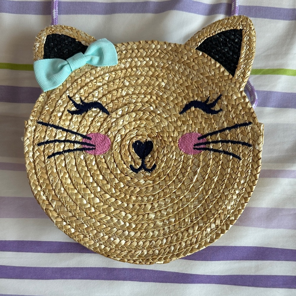 NWOT! Gymboree Cute Cat Face Straw Bag for Kids